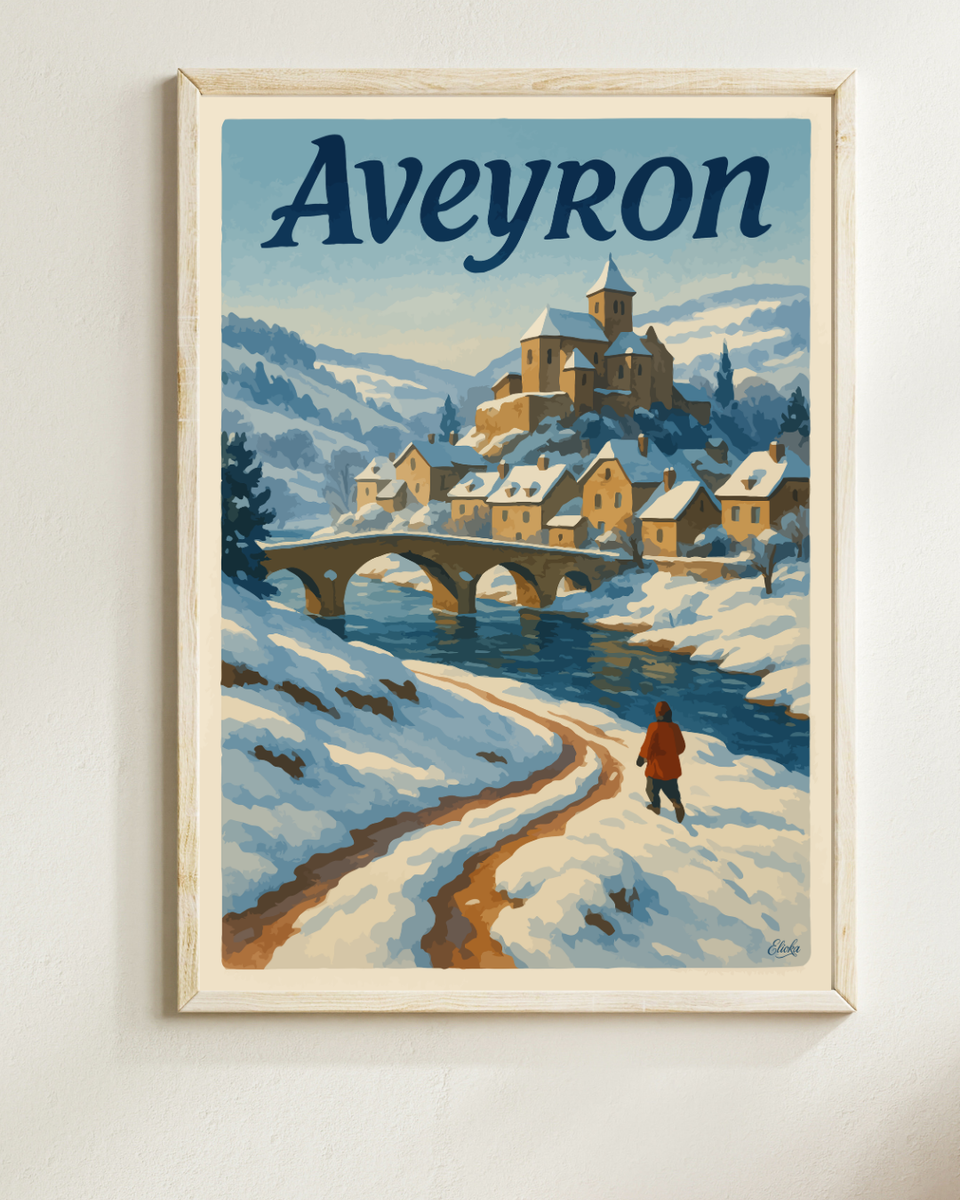 Affiche Aveyron en hiver