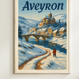 Affiche Aveyron en hiver