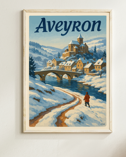 Affiche Aveyron en hiver
