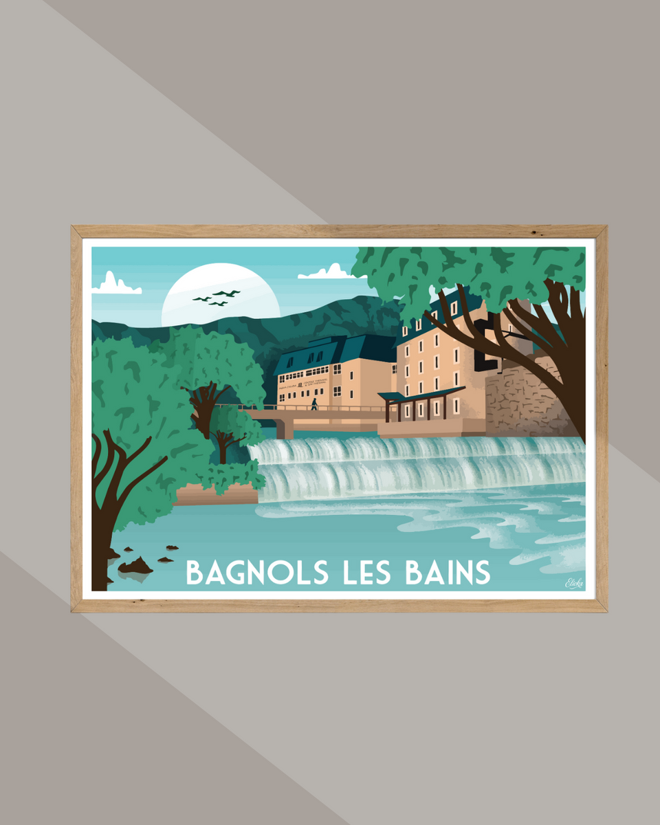 Affiche Bagnols les Bains Vintage