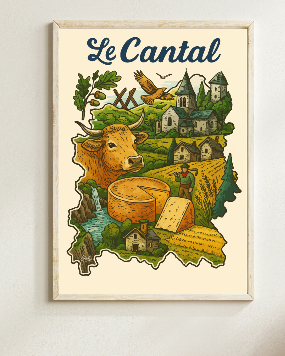Affiche Carte Cantal