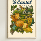 Affiche Carte Cantal