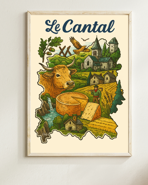 Affiche Carte Cantal