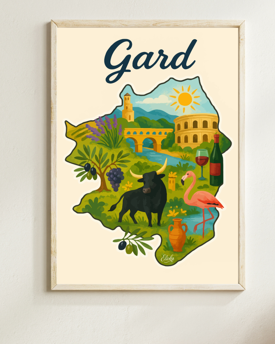 Affiche Carte du Gard