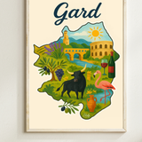 Affiche Carte du Gard