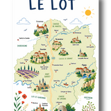 Carte du Lot Affiche
