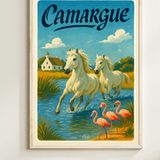 Affiche Chevaux de Camargue