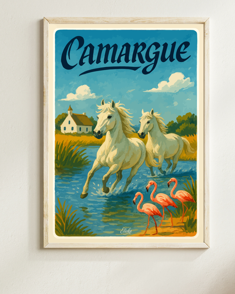 Affiche Chevaux de Camargue