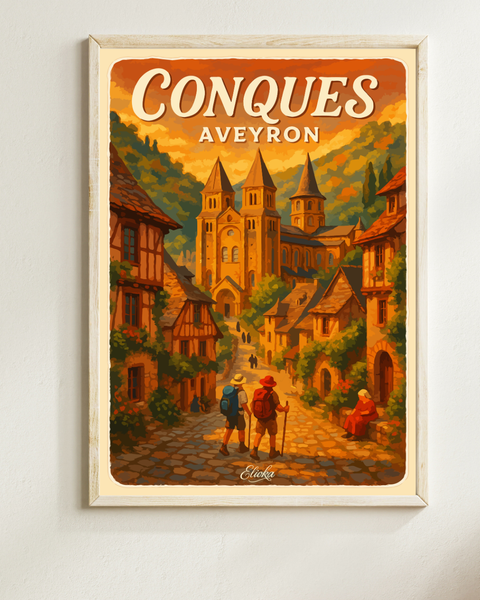 Affiche "Conques" Aveyron