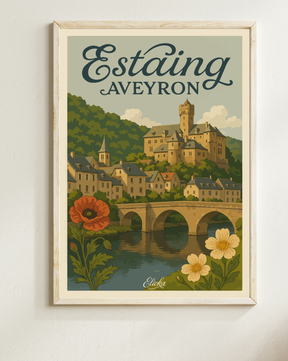 Affiche "Estaing" Aveyron