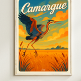 Affiche Héron de Camargue