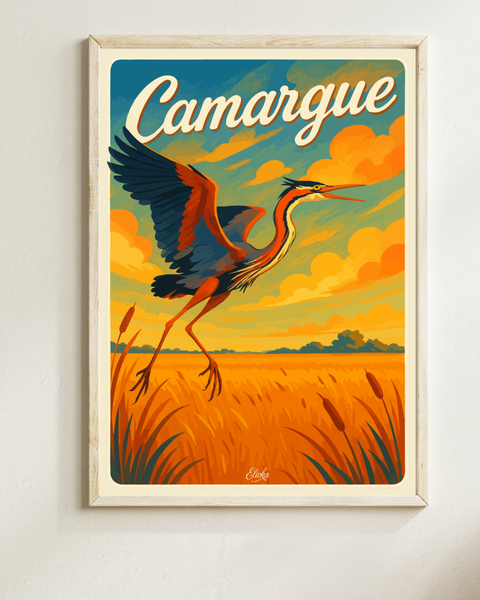 Affiche Héron de Camargue