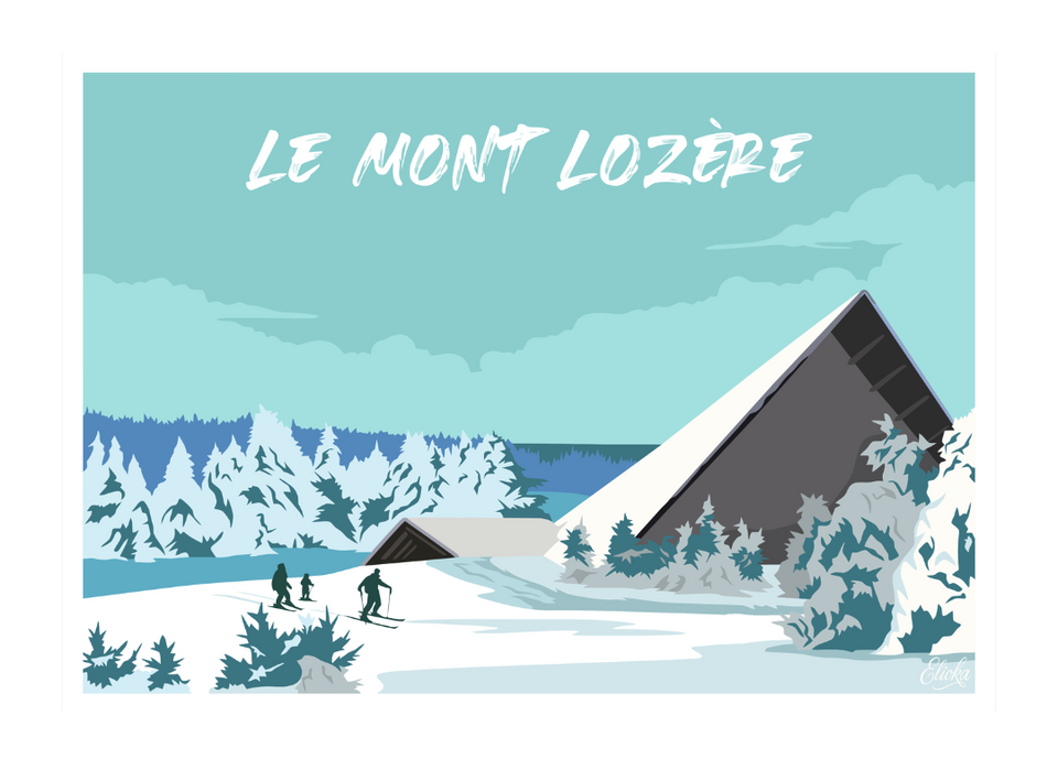 Affiche Le Mont Lozère Vintage