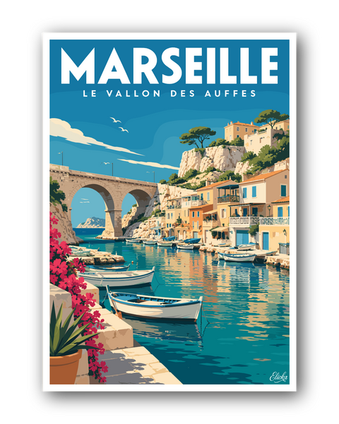Affiche Marseille - Le Vallon des Auffes