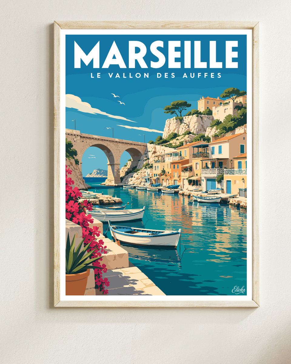 Affiche Marseille - Le Vallon des Auffes