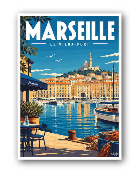 Affiche Marseille - Le Vieux Port