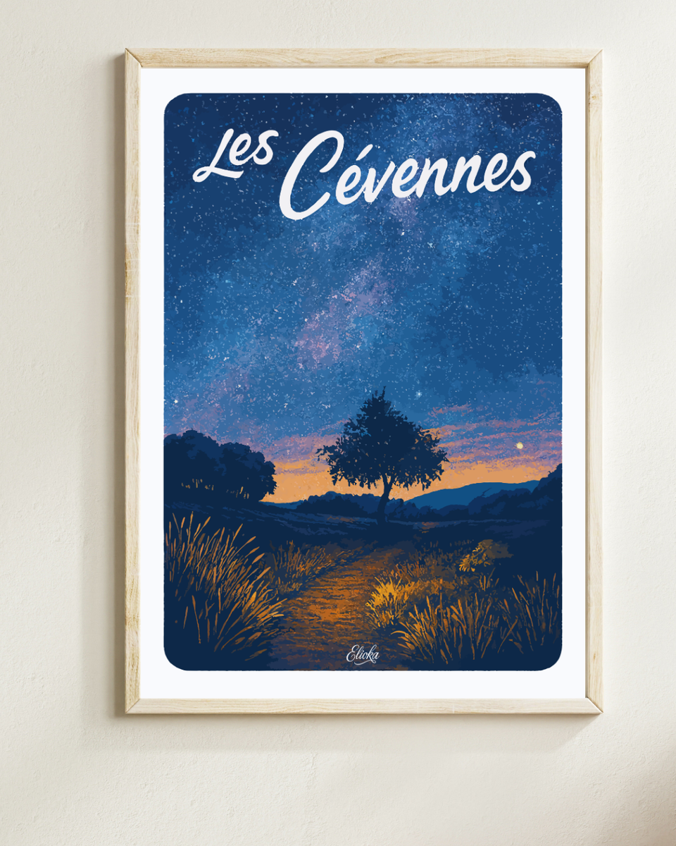 Affiche Les Cévennes Nuit étoilée