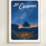 Affiche Les Cévennes Nuit étoilée
