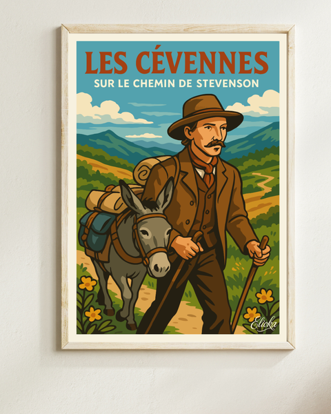 Affiche Les Cévennes "Sur le chemin de Stevenson"