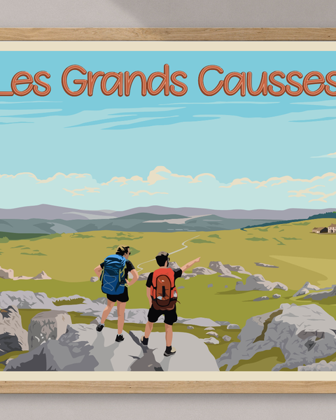 Affiche Les Grands Causses Vintage