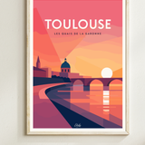 Affiche Quais de la Garonne Toulouse