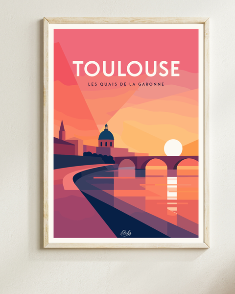 Affiche Quais de la Garonne Toulouse