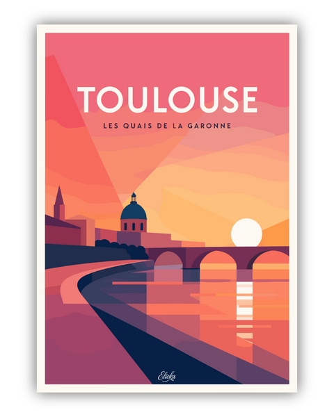 Affiche Quais de la Garonne Toulouse