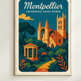 Affiche Montpellier Cathédrale Saint-Pierre