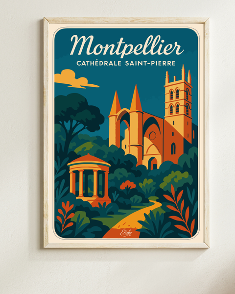 Affiche Montpellier Cathédrale Saint-Pierre