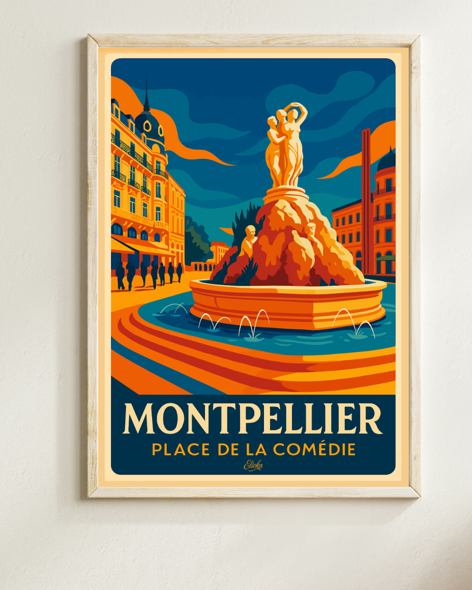 Affiche Montpellier Place de la Comédie