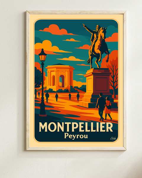 Affiche Montpellier Promenade du Peyrou