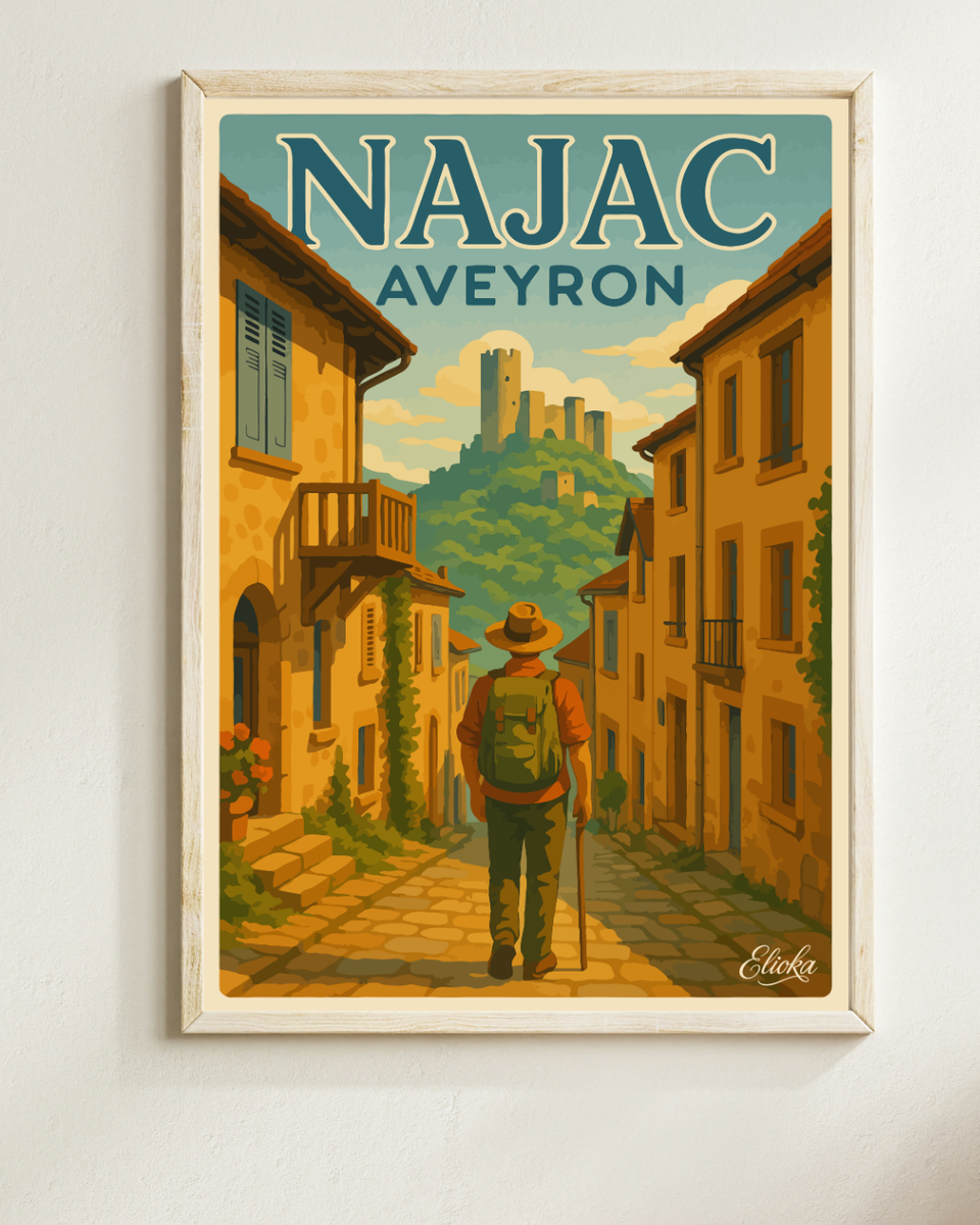 Affiche "Najac" Aveyron