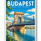 Affiche Budapest - Pont des Chaînes