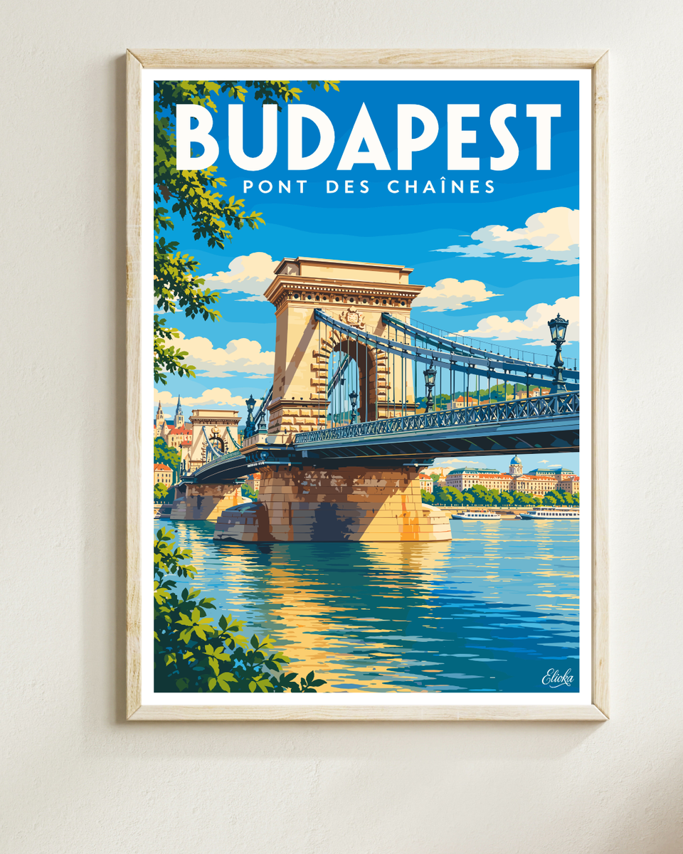 Affiche Budapest - Pont des Chaînes