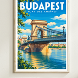 Affiche Budapest - Pont des Chaînes