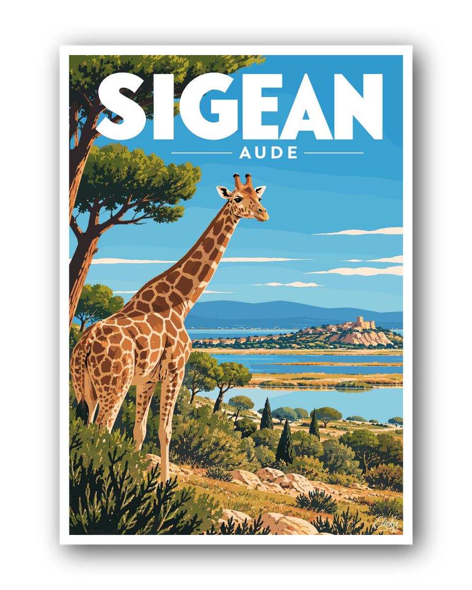 Affiche Sigean - Girafe