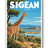 Affiche Sigean - Girafe