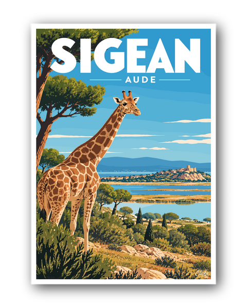 Affiche Sigean - Girafe