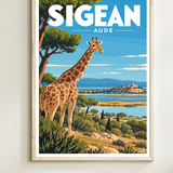 Affiche Sigean - Girafe