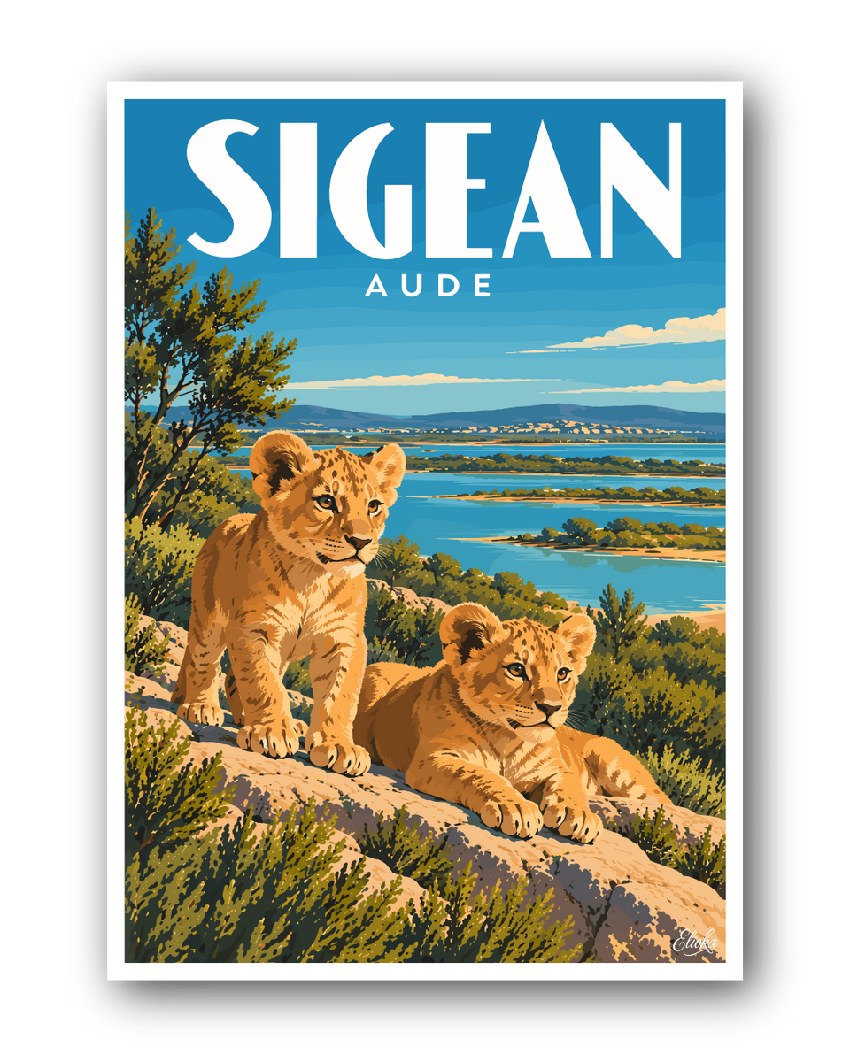 Affiche Sigean - Lionceaux