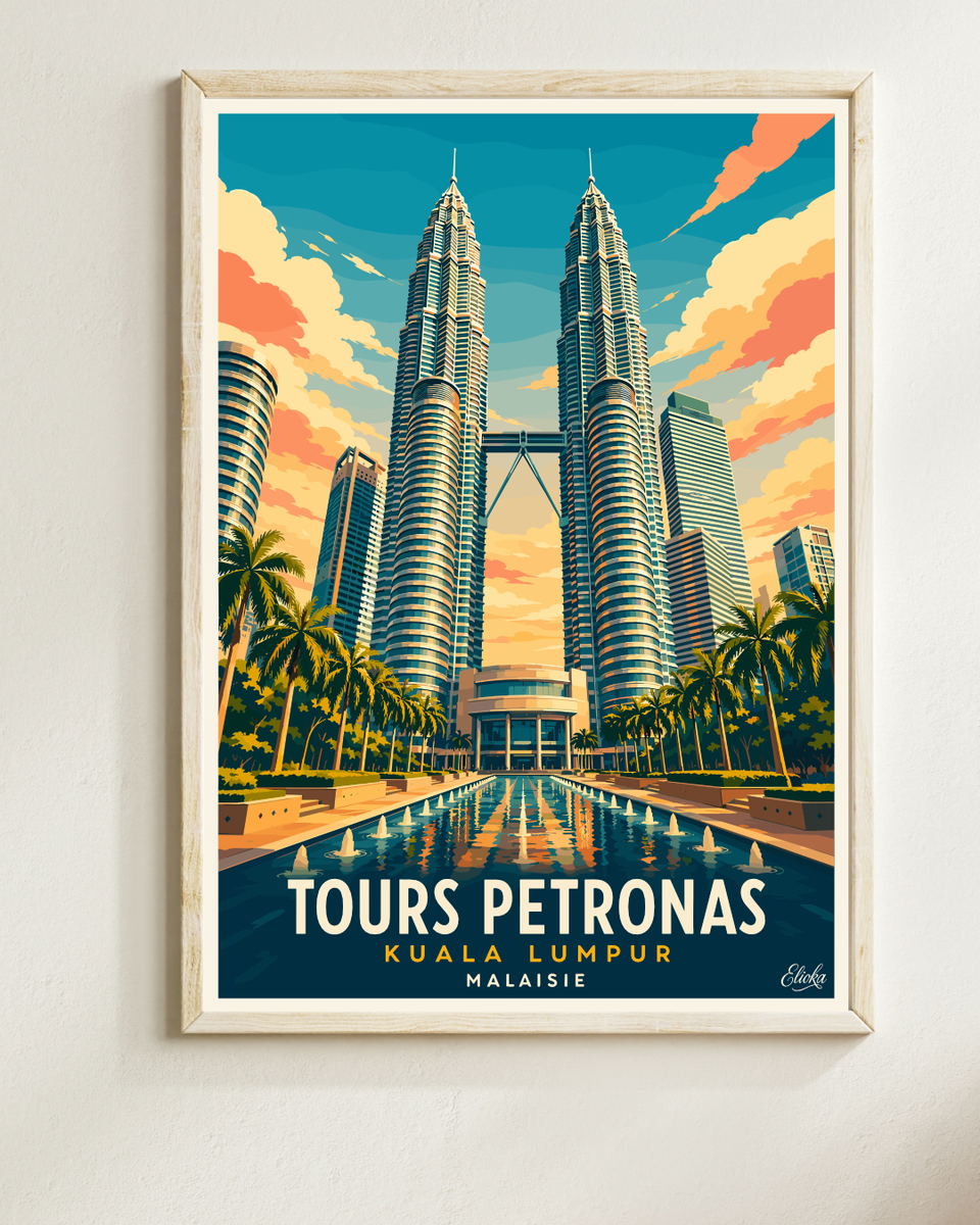Affiche Tours Pétronas Kuala Lumpur Malaisie
