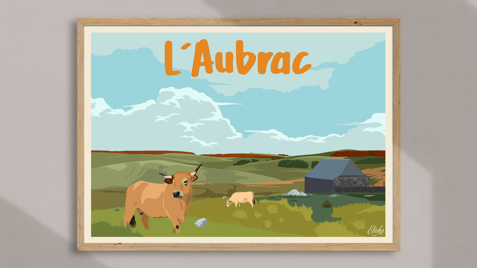 Affiche l'Aubrac Vintage