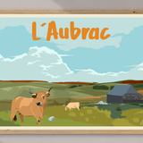Affiche l'Aubrac Vintage