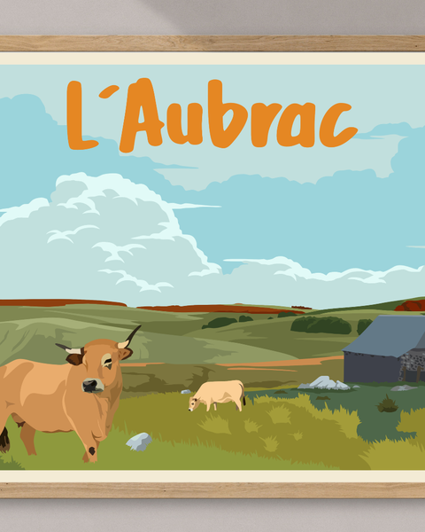 Affiche l'Aubrac Vintage