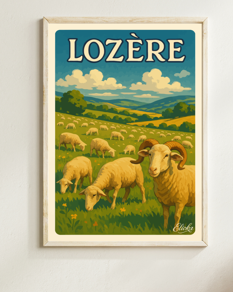 Affiche ''Troupeau de Brebis'' Lozère