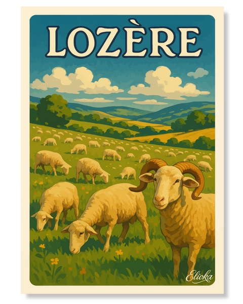Affiche ''Troupeau de Brebis'' Lozère